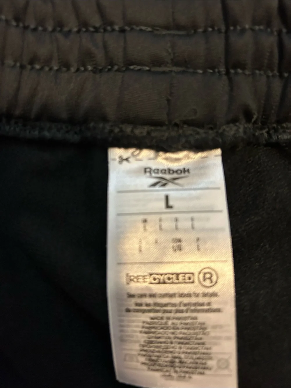 Reebok Men’s Black Drawstring Joggers
